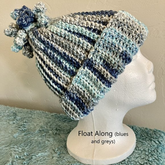 Adorable adult Beanie with Fringe! Color: Float Along - Picture 1 of 1